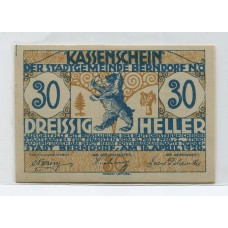 AUSTRIA 1920 BILLETE ESTADO DE KASSENSCHEIN 30 HELLER SIN CIRCULAR RARO, UNC